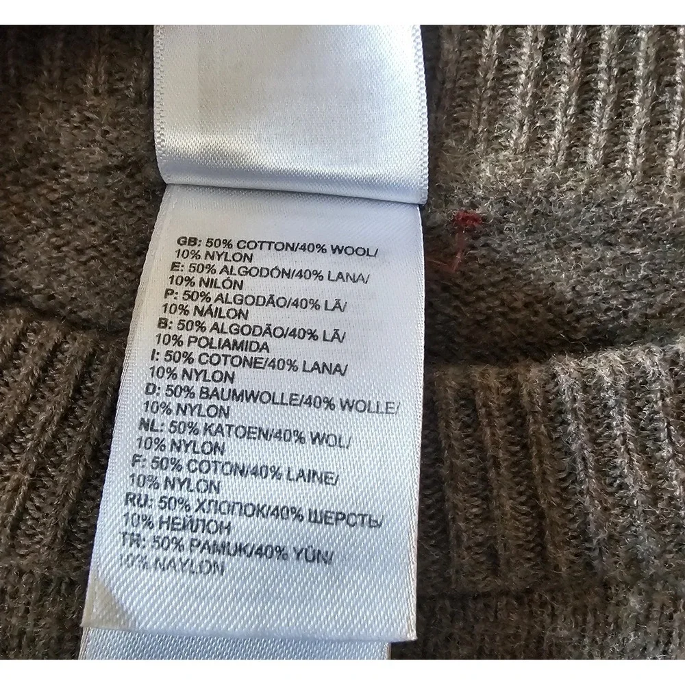 The North Face‎ Crewneck Wool Cotton Sweater Men's Size Large Brown Long Sleeve